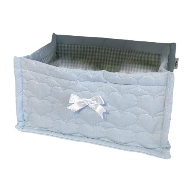 Siruishop Storage Basket Large Capacity Cute Rectangular Organizer Bin for Indoor Home Style G
