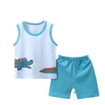 thumbnail image 1 of Birdeem Baby Summer Boy Cute Printed Round Neck Tank Shorts Suit, 1 of 12