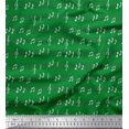 thumbnail image 1 of Soimoi Tissu en Coton Cambric Vert Notes Instrument de Musique Tissu Imprimé au Mètre 56 Pouces de Large, 1 of 5