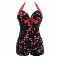 thumbnail image 1 of Womens Bikini Swimsuits Wave Dot Conservative Beach Plus Plus Hot Spring Women's Swimwear Red, 1 of 4