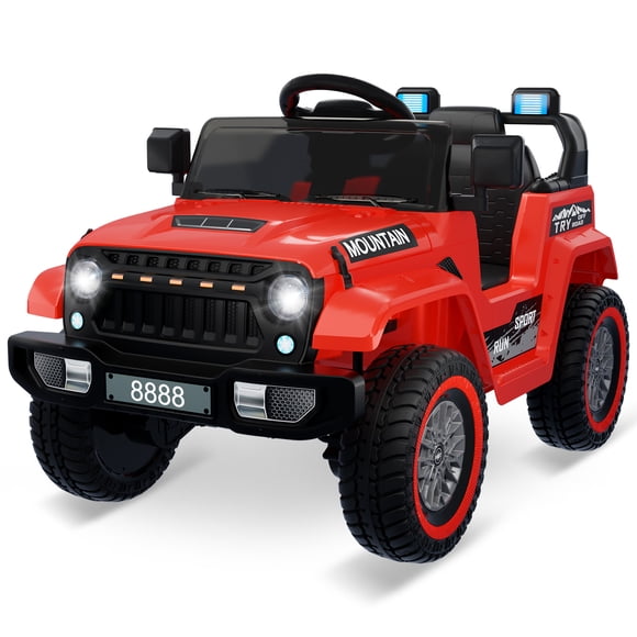 Bingirl 12V Kids 4 Wheeler Ride On Truck Car - Electric Vehicle with Remote Control, Spring Suspension, 3 Speeds, LED Lights, MP3