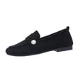 thumbnail image 1 of Mocassins Noirs pour Femmes avec Semelle Plate, Bout Rond, à Enfiler, Design Uni pour un Usage Décontracté Intérieur/extérieur au Printemps et à l'Automne, Taille 39, 1 of 9