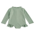thumbnail image 2 of Maillot de Bain à Manches Longues pour Bébé Fille, Haut anti-UV à Volants avec Fermeture Éclair, 2 of 6