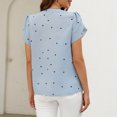 thumbnail image 4 of Timegard Summer Tops for Women Petal Short Sleeve V-Neck Ruched Flowy Beach Wear Casual Loose Shirts Tops, 4 of 4