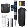 thumbnail image 1 of TFixol FNIRSI HS-02A Fer à Souder Intelligent Portable 100W avec Écran HD 0,96 Pouces, Température Réglable, Charge Rapide PD/QC et 6 Embouts pour Réparation et Soudage à la Maison, 1 of 7