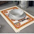 thumbnail image 3 of Vargottam Napperons - Napperon pour Table à Manger, Ensemble de 4 - Serviette en Coton Imprimée et Réversible - Napperons d'Intérieur pour Table de Salle à Manger à la Maison et en Cuisine - Floral Asiatique (Rouge et Jaune), 3 of 5