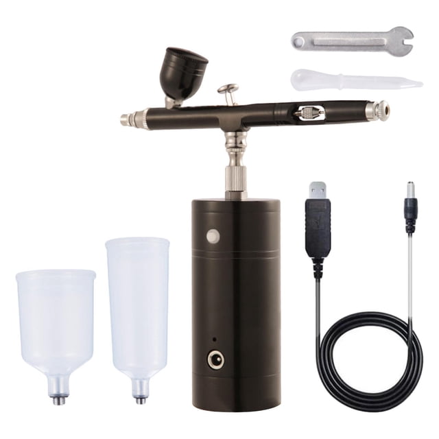 maskred Lightweight Airbrush Air Compressor Kit Set Precise Spray Painting Portable Black 1.49x5.1x5.7 Inch 1Set