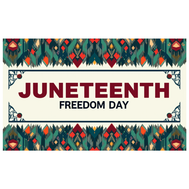 Colorful Design Juneteenth Celebration Banner Ethnic Pattern Freedom Day Banner Durable Polyester Juneteenth Decor for National Holiday African American Celebration Indoor Outdoor Decoration