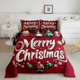 thumbnail image 2 of Red Christmas Bedding Set,Merry Christmas Comforter Sets Full Size,Christmas Tree Stars Bed Set,Winter Snowflake Down Comforter, 2 of 7