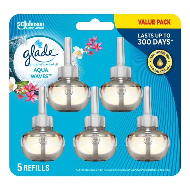 Glade PlugIns® Huile Parfumée 5 Recharges - Aqua Waves™