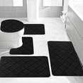 thumbnail image 3 of Bathroom Rugs and Mats Sets Foam Bath Mat 5 Set Bathroom Rugs for 5 Pcs Toilet Mats Universal Soft Comfortable Water Absorption Non-Slip Thick Machine Washable Easier to Dry Dark, 3 of 7