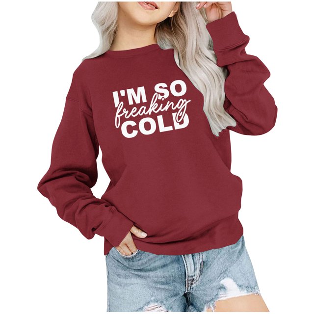 Hauts pour Tout-Petites Fille Rabais Chandail à Col Rond Surdimensionné pour Filles Mode Enfants Chandail à Manches Longues à Enfiler Hauts 1-12 Ans Hauts pour Tout-Petites Fille Rouge 7-8T