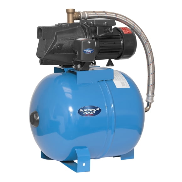 Superior Pump 94525 1/2 HP Cast Iron Shallow Well Jet Pump Kit W/24L Tank, 1/2HP, Black