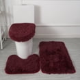 thumbnail image 1 of HWRETIE 3 Piece Bathroom Rug Set Super Soft Non Slip Bath Mat Toilet Carpet Absorbent Floor Mat, 1 of 9