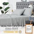 thumbnail image 2 of 3 PCS Bedding Sheets and Pillowcase Set Rayon Derived from Bamboo, Cool Sheets for Hot Sleepers, 2 of 8