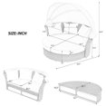 thumbnail image 4 of Merax Lit de Jour de Patio Extérieur en Osier Rotin, Lit de Jour Double Rond, Ensemble de Meubles avec Auvent Rétractable, 4 Coussins pour Pelouse, Jardin, Cour Arrière, Véranda, Piscine, 4 of 4