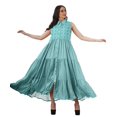 thumbnail image 3 of Moomaya Robe d'Été Longue Imprimée pour Femmes en Rayonne Sans Manches, 3 of 4