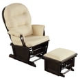 thumbnail image 2 of Patiojoy Ergonomic Rocking Chair Baby Nursery Chair Glider with Ottoman Light Beige, 2 of 10