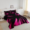 thumbnail image 3 of Erosebridal Gradient Geometric Bedding Sets King with Comforter, Abstract Striped Duvet Insert, Adult Teens, Reversible 3-Piece, 3 of 7