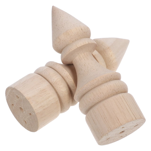 OULII 2Pcs Indoor Use Finials Solid Wood Square Indoor Decoration For Living Room