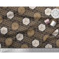 thumbnail image 3 of Soimoi Brown Velvet Fabric Geometrical Star Geometric Decor Fabric Printed Yard 58 Inch Wide, 3 of 5