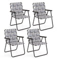 thumbnail image 1 of Costway 4 PCS Folding Beach Chair Camping Lawn Webbing Chair Lightweight 1 Position Brown, 1 of 9