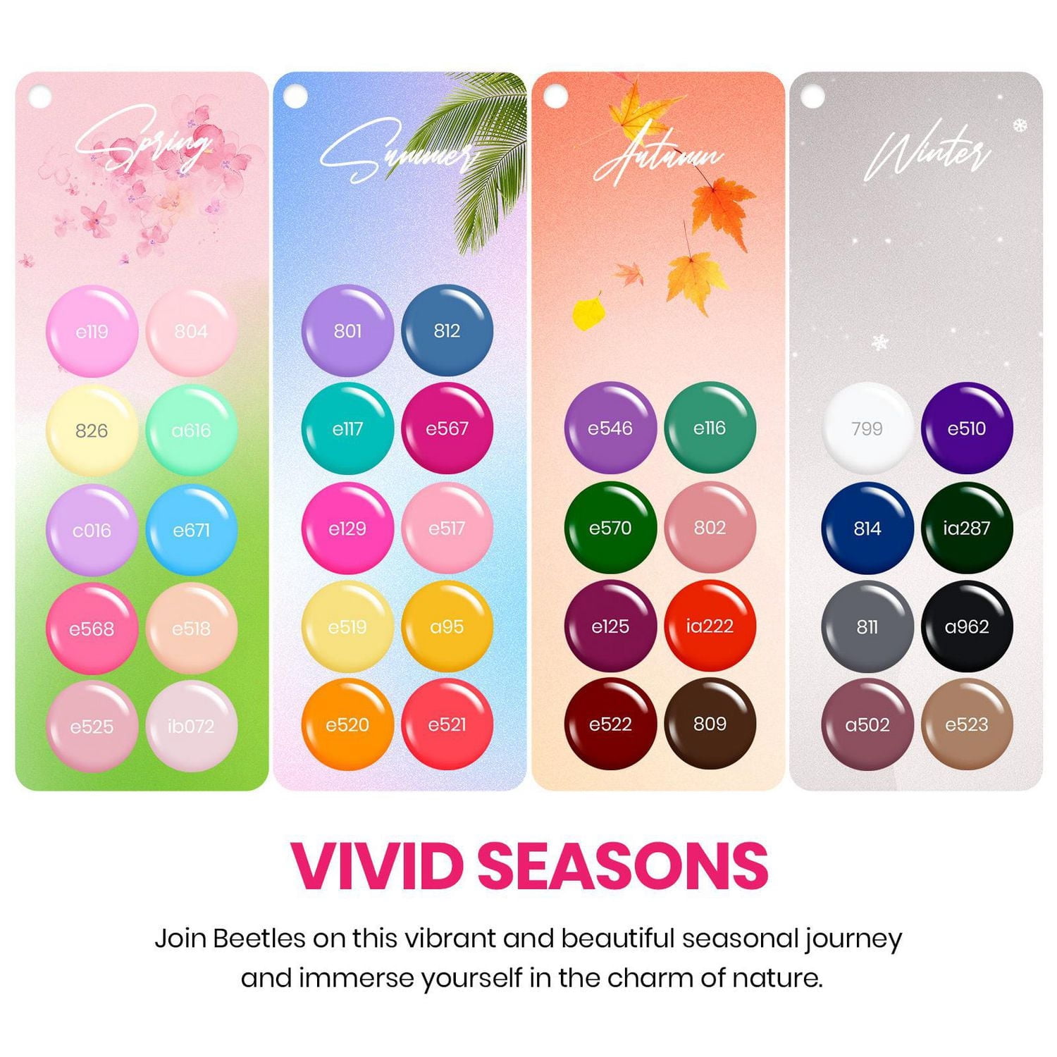Beetles Gel Polish 36 Couleurs Vernis à Ongles Gel Été Set avec Base Coat Brillant Mat et Top Coat Gel Pailleté Rose Néon Jaune Bleu Gelée Collection Saisons Vives Cadeaux pour Femmes Ongles DIY à la