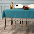 thumbnail image 3 of MAWCLOS Table Cloths Washable Tablecloths Covers Lace Tablecloth Home Decor Vintage Embroidered Polyester Waterproof Green 55"x 79"/ 140cm*200cm, 3 of 8