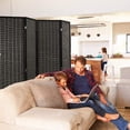 thumbnail image 3 of FDW Room Divider Folding Privacy Wooden Screen 4 Panel 72 Inches High 17.7 Inches Wide Panel Screen for Living Room Bedroom Study Black, 3 of 7