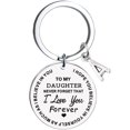 thumbnail image 1 of CHUANK Clearance To My Daughter Message Keychain Stainless Steel Initial Last Name 26 Letter Family Inspirational Keychain Gift, 1 of 2