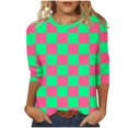 thumbnail image 2 of T-shirt Imprimé Chic pour Femme, Blouse Décontractée Tendance, Tissu Polyester Doux, Col Rond à Manches 3/4, Conçu pour un Usage Quotidien Polyvalent, 2 of 9