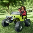 thumbnail image 2 of VOLTZ TOYS Lifted Monster Jeep Style 24V 2-Seater Kids Ride-On Off-Road Car Truck, 4WD Motorized Toy Vehicle with Parent Remote Control, Leather Seat, EVA Tires, Green, 2 of 7