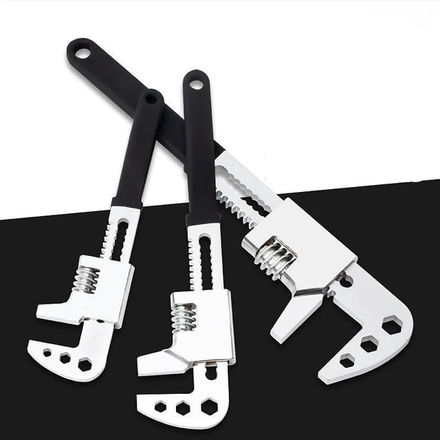 Multi-Functional Adjustable Wrench, High Torque Pipe Wrench with Turbine Sliding, Ergonomic TPR Grip, Hex Key Tool for Plumbing, Mechanical Repair, Home Improvement, Automotive, Workshop Essentials