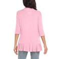 thumbnail image 3 of Hauts à Manches 3/4 pour Femmes Mode Décontractée Confortable Cardigan Couleur Unie Blouse Cardigan à Manches 3/4 pour Femmes Blouses et Hauts Mode Hauts pour Femmes Manches 3/4, 3 of 6