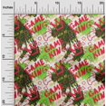 thumbnail image 2 of oneOone Velvet Green Fabric Writing Abstract Texture With Text Sewing Material Print Fabric By The Yard 58 Inch Wide, 2 of 4