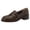 Brown, variant on Ladys Loafer Shoes Simplicity Chunky Heel Apron Toe Cork Soft Sole Office Leather Shoes Heel High 4CM Black