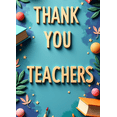 thumbnail image 4 of Colorful Thank You Teachers Backdrop Banner, Teacher Appreciation Day Decor, Education Theme Background, for Classroom Celebrations Teacher Parties Photo Props, 4 of 4