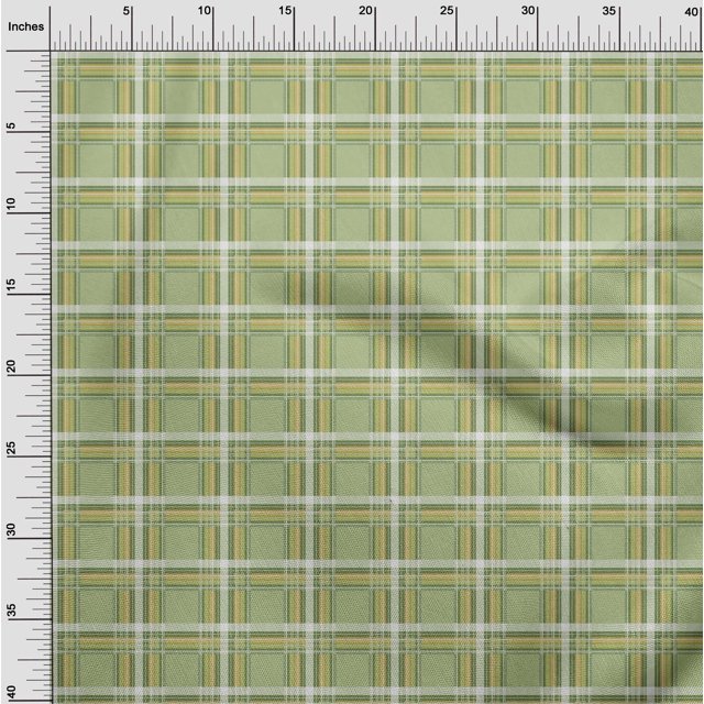 oneOone Cotton Cambric Fabric Tartan Check Printed Craft Fabric BTY 56 Inch Wide