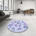 thumbnail image 4 of Ahgly Company Tapis d'Intérieur Rond Lavable en Machine Lavande Bleu Transitionnel, 7 Pieds Rond, 4 of 7