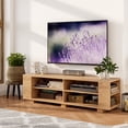 thumbnail image 2 of Costway Meuble Télé en Bois de 59 Pouces Console de Rangement Centre Multimédia avec Tablette Naturel, 2 of 9