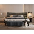 thumbnail image 4 of Acacia Aurora Bed Frame with Headboard Solid Wood Platform Bed, Queen Size Bed Frame, Unique Design Contemporary Signature Wood Bed Compatible with All Mattresses, Non-Slip and Noise-Free, Mocha, 4 of 5
