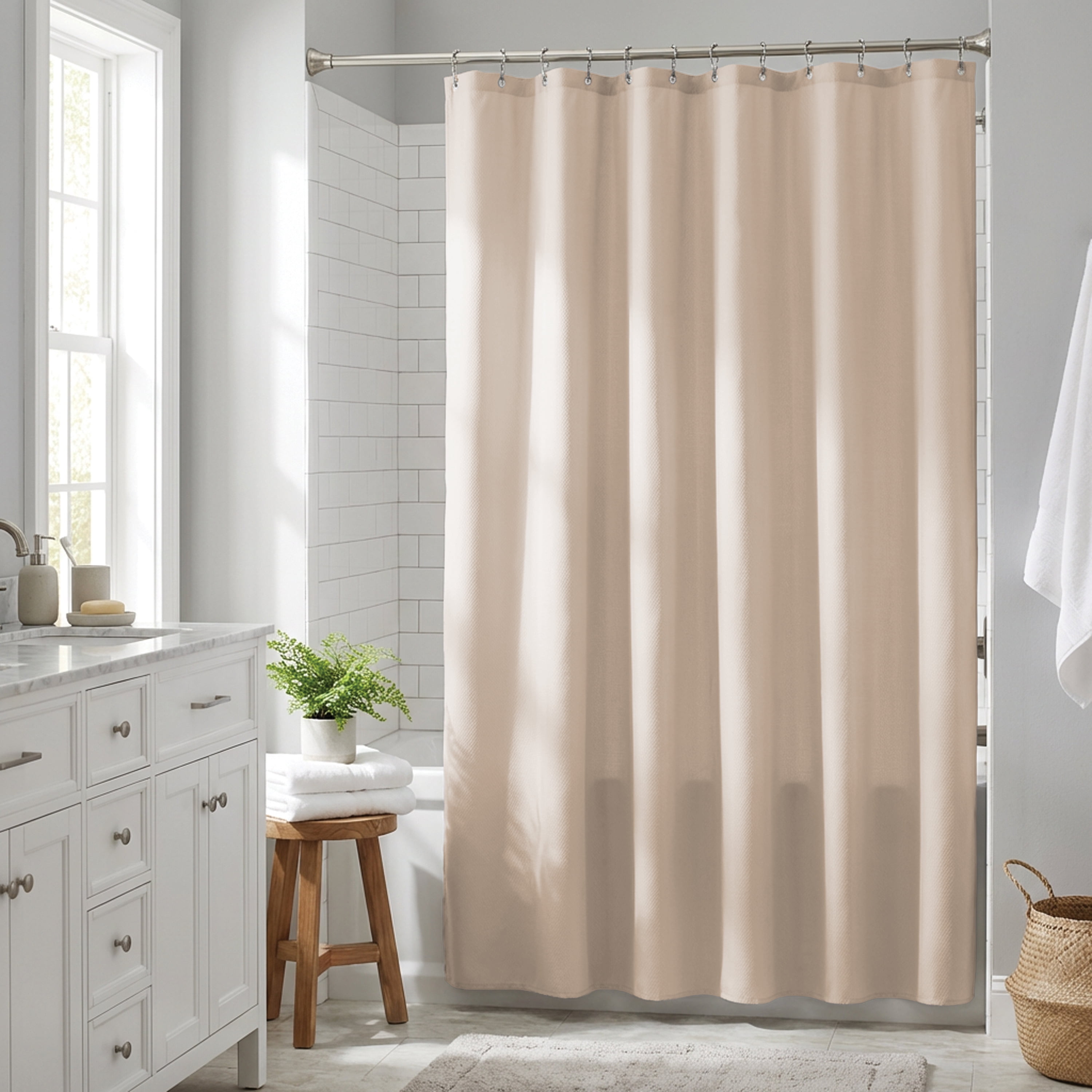 Doublure de douche imperméable en tissu Better Homes & Gardens, 178 x 183 cm, havane