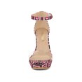 thumbnail image 2 of BLISSFUL STEP Women's Shoes Colorful Platform Chunky Heels Ankle Strap Clear Open Toe Sandals Hot Pink 7.5, 2 of 8