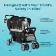 thumbnail image 2 of Foundations Compass Trio Triple Stroller, 3-Seat Tandem with UV Canopies and Reclining Seats, Black, 2 of 8