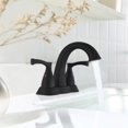 thumbnail image 2 of 4 inch Centerset Bathroom Faucet with Drain Assembly Matte Black, 2 of 5