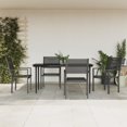 thumbnail image 1 of vidaXL 5 Piece Garden Dining Set Black Steel and Textilene, 1 of 5