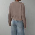 thumbnail image 4 of ManxiVoo Cardigan Court à Boutons pour Femmes, Manches Longues, Col Rond, Chandail Tricoté, Mignon, Tenue Décontractée, Taille TG, Gris, 4 of 7