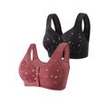 thumbnail image 1 of Bigersell Bras Lot Femmes 2 Pcs Soutien-Gorge Grande Taille Style R-91 Soutiens-Gorge Rehausseur Respirants R-91-wine, 1 of 9