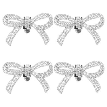 CIMAXIC Wedding 2 Pairs Detachable Rhinestone Bow Shoe Clips Crystal Shoe Buckles Wedding Party Shoe Decorations for High Heel Sandal Shoe Accessories,2.36"X1.57"X0.39"