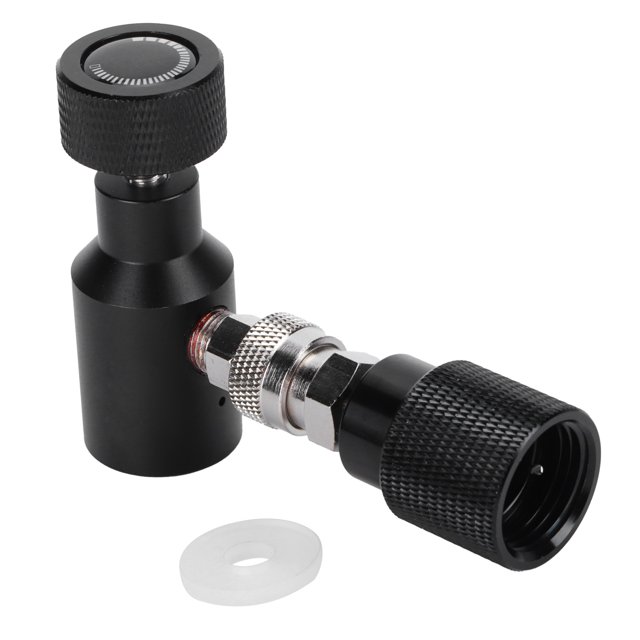 Co2 Adapter Cylinder Refill Adapter Co2 Refill Connector Co2 Cylinder Fittings CO2 Refill Adapter Aluminum Cylinder Connector ASA With G1/2-14 Soda Accessory Black